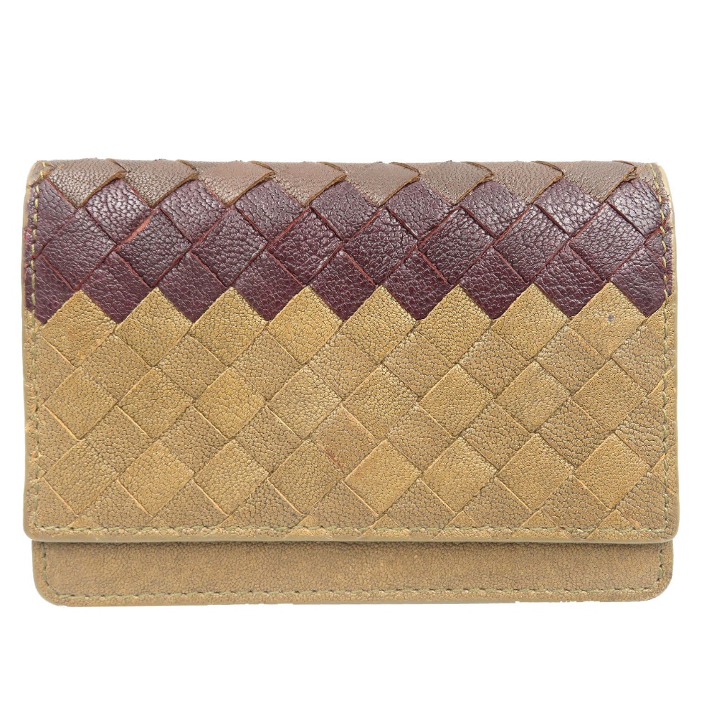 ボッテガヴェネタ カードケース レザー/レザー ブラウン 0155【中古】BOTTEGAVENETA メンズ