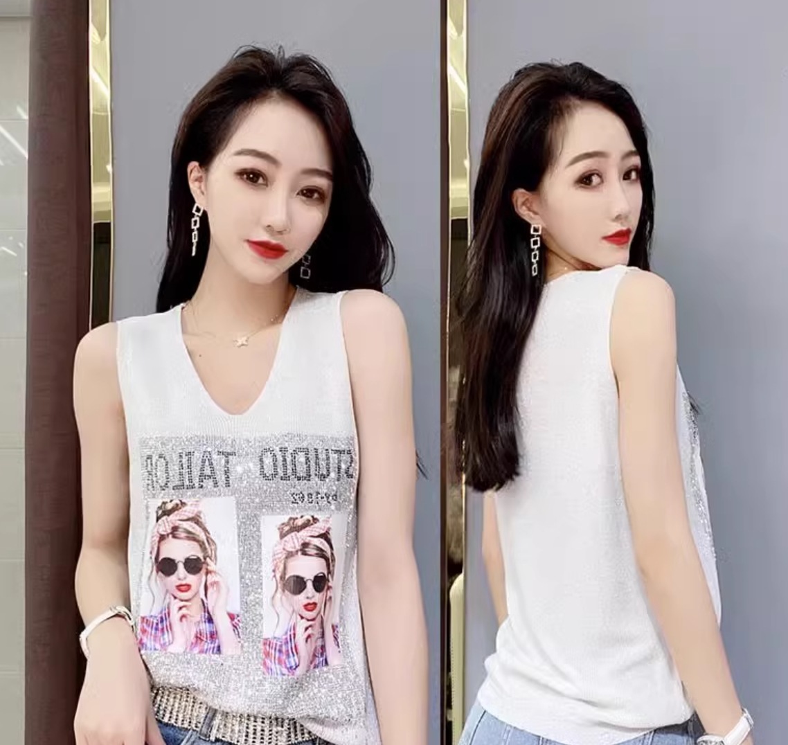 トップス レディース 袖なし ノースリーブ ラメ感 Vネック ドッキング かわいい 大人可愛い シンプル カジュアル おしゃれ かっこいい こなれ感 ラフ メンズライク マニッシュ クール モード系