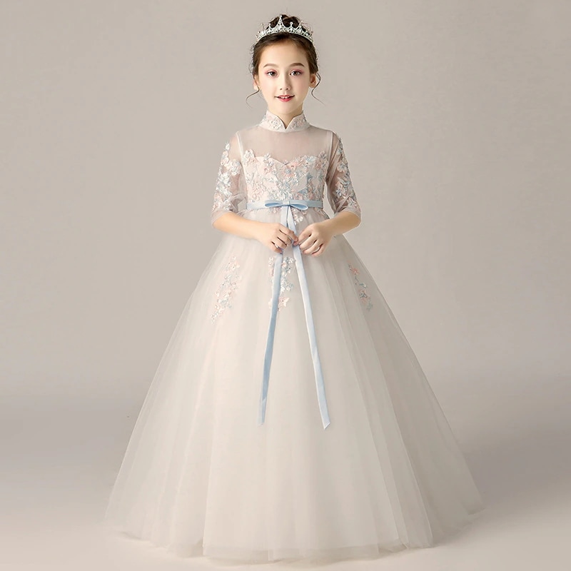 リトルフラワーボーイプリンセススカートスカートガールパフィアsaホストピアノパフォーマンス服の子供結婚式の誕生日ドレス秋と冬 4,431円