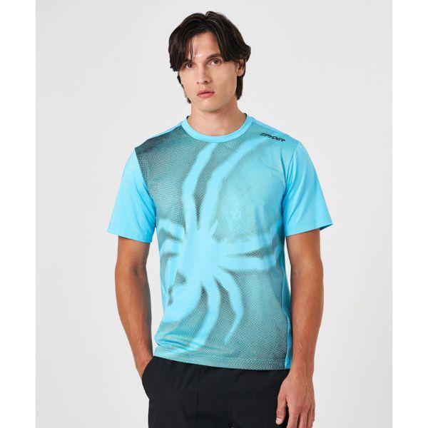 男性グラフィック半袖Tシャツ SPKMCNRS205MBLU 659959