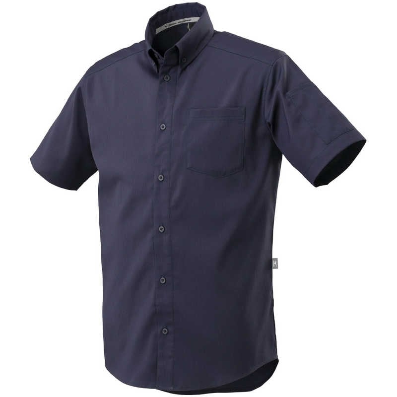 ミズノ　布帛ワークシャツ(半袖/制電素材)［ユニセックス］ 3XL-8 14：ネイビー　F2JC158014