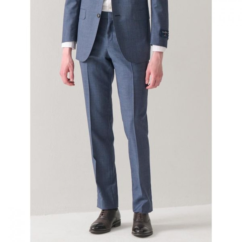 [ギャラクシー] ウールチェックレギュラーフィットスーツパンツブルー (GA4302P16P)