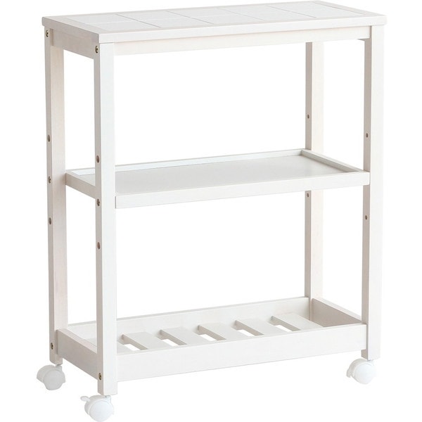 市場株式会社 W-3347WH Soup Slim Wagon 3段 ホワイト [キッチンワゴン] メーカー直送
