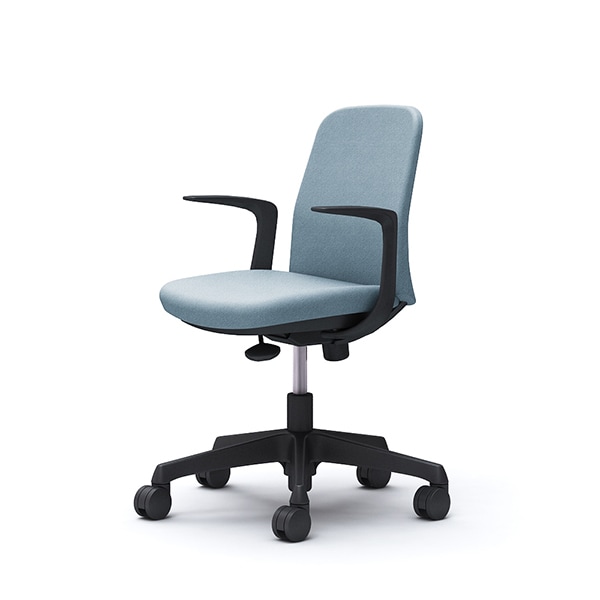 【納期約45日】オカムラ CD23CR FXW9 セージ Lives Entry Chair [オフィスチェア デザインアーム 5本脚(コンパクトタイプ) ブラックボディ ウレタンキャスタータイプ]