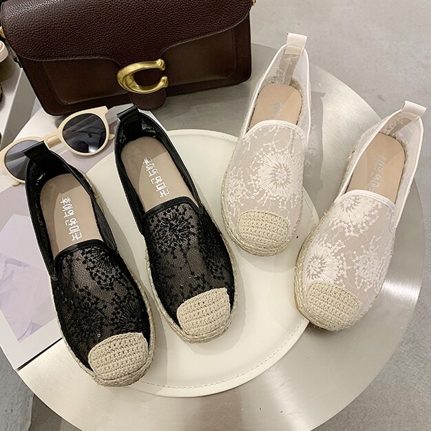 2color シューズ 靴 スリッポン エスパドリーユ風 ジュート レース ローヒール フラット フ