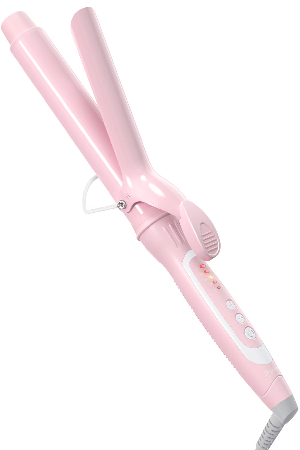 Ryanboo ヘアアイロン カールアイロン コテ 32mm カーリングアイロン 5段階温度調整 プロ仕様 MAX220℃ 海外対応(32mm, ピンク)