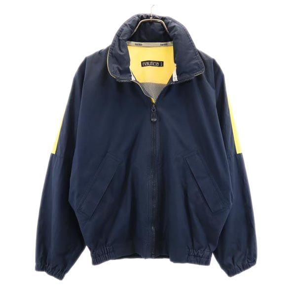90s オールド バック プリント ジャケット M ネイビー×イエロー メンズ