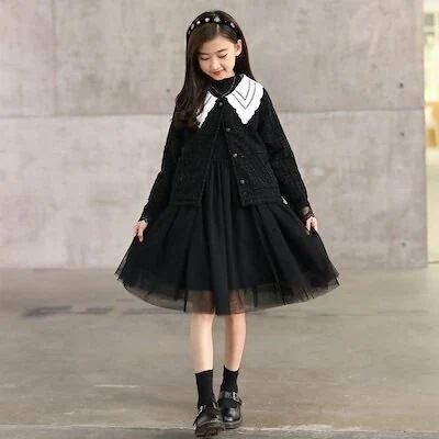 【裕福になる】 女の子 セットアップ フォーマル 結婚式 お姫様 2点セット キッズ コート+ワンピース 発表会 長