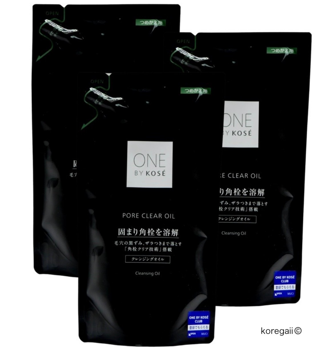 クレンジング ポアクリアオイル メイク落し 3袋 ONE BY KOSE 詰め替え
