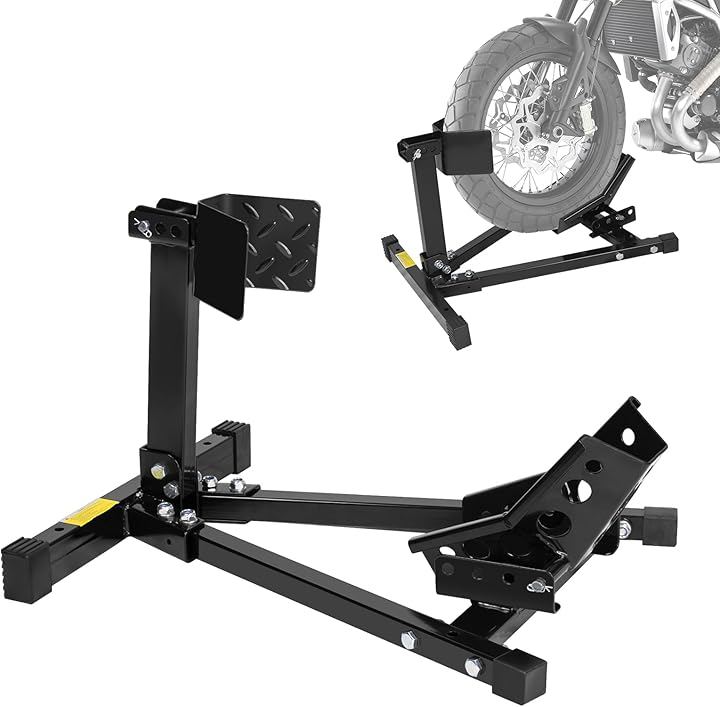 フロントホイールクランプ バイクスタンド タイヤ固定スタンド 17インチ～21インチ対応 耐荷重680KG/1500LBS バイク展示 (17インチ～21インチ対応 耐荷重680KG)