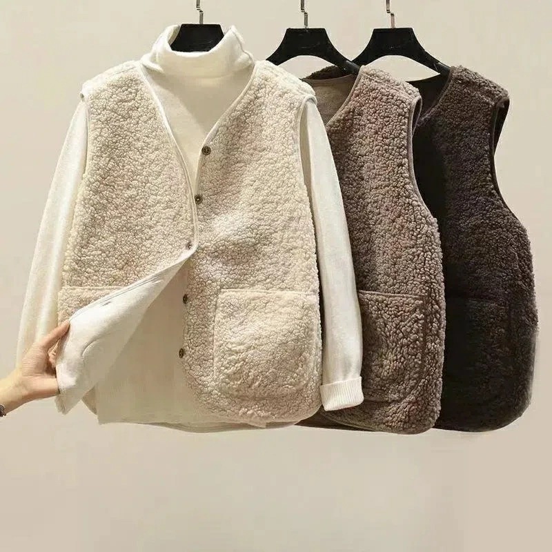 ボアベスト レディース フリースベスト ジャケット コート アウター 前開き ショート チョッキ 保温 防寒 暖かい 秋冬 着痩せ 通勤