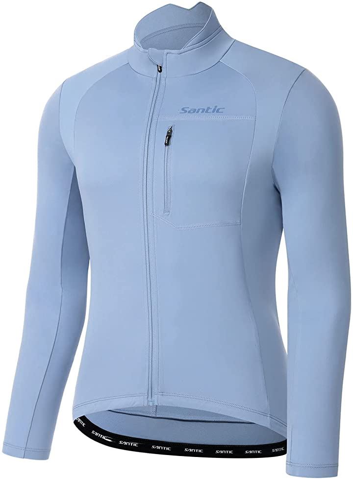 メンズ サイクルジャージ 長袖 サイクルジャケット ウィンドブレーカー 防風 防寒 秋冬用( ブルー, L)