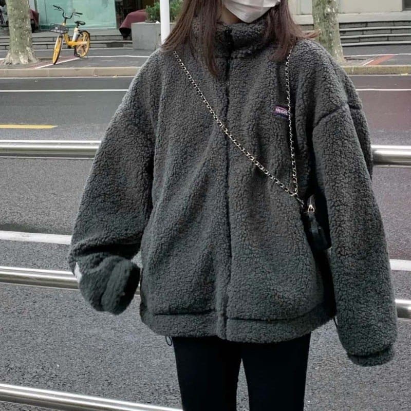 冬アウター 7360 ボアブルゾン ボアジャケット もこもこ レディース 韓国