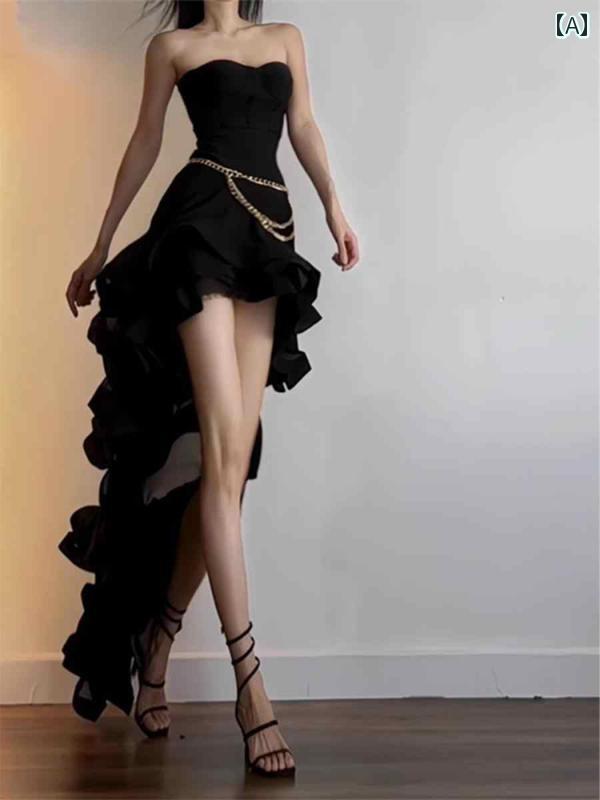 ドレス　パーティー　レディース 誕生日 ドレス 高級 パーティー 高級の レディース トレーリング チューブ トップ