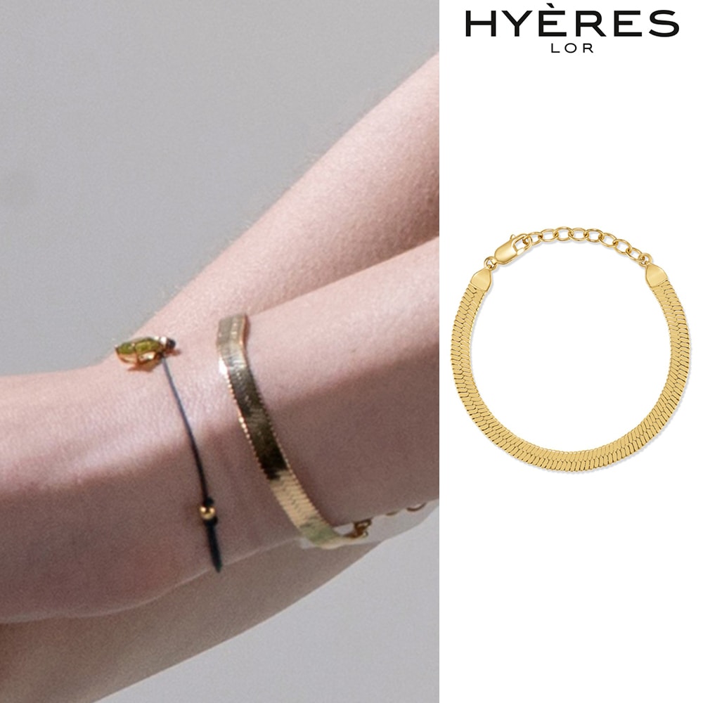 本物の ブレスレット HYERES Bracelet chain herringbone ColombedOr