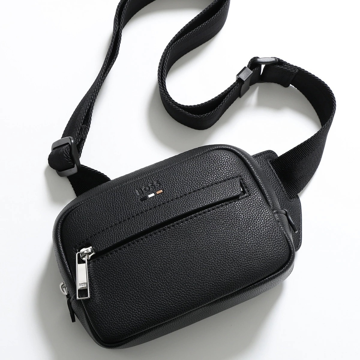 HUGO BOSS ヒューゴボス ボディバッグ Ray_MN Monostrap 50548019 メンズ エコレザー クロスボディ ベルトバッグ ロゴ 鞄 001