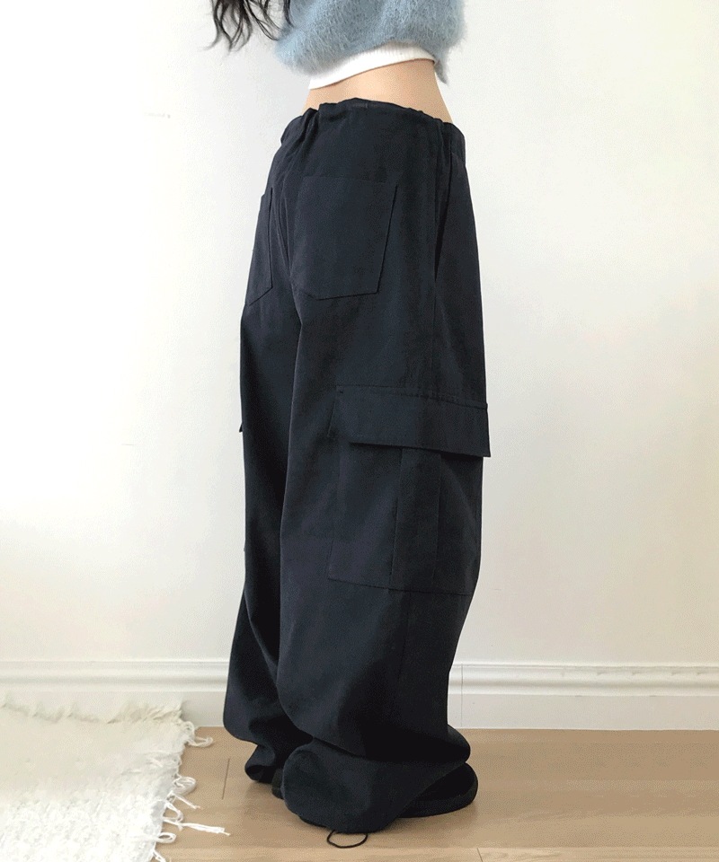 peach string cargo wide pants [4color]