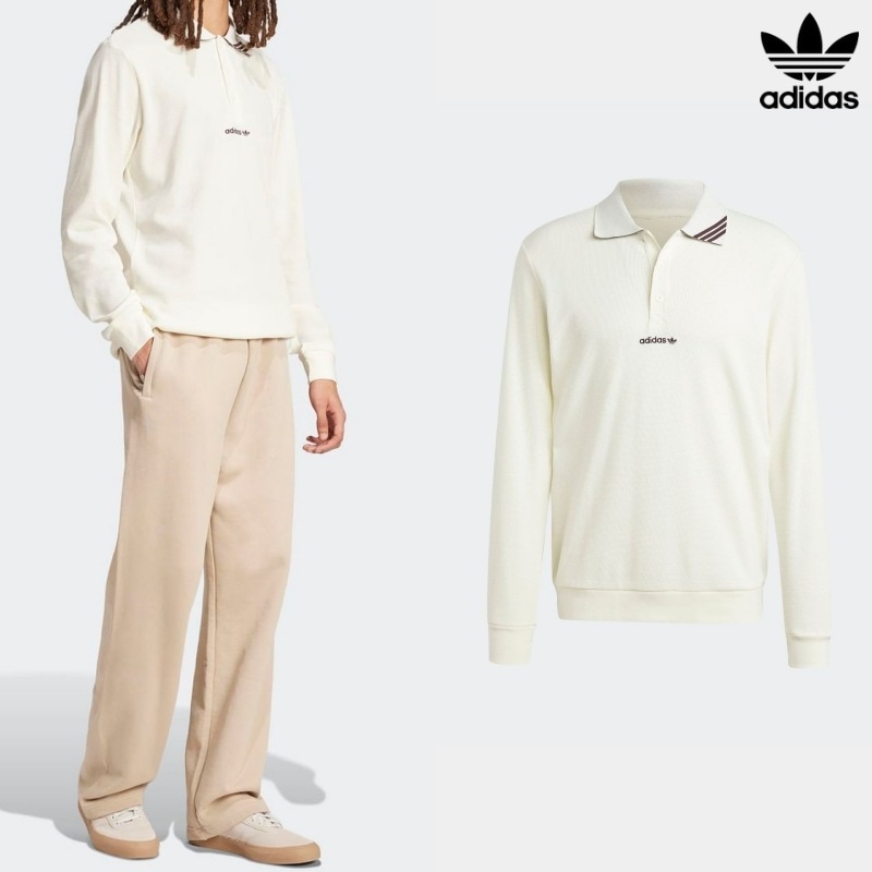[ADIDAS] アディダス 長袖のポロシャツ / WHITE