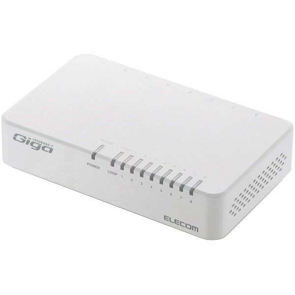 EHC-G08PA2-JW [Giga対応スイッチングHub/8ポート/プラスチック筐体/磁石付き/電源外付モデル/ホワイト]
