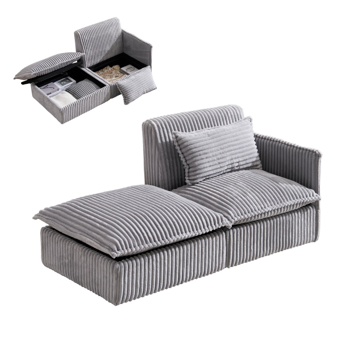 ソファーソフ ァーカウチ 2P 二人掛けソファ 収納付き オードマン付き ふわふわ 可愛い外観 組み合わせソファ 肌にやさしい 大容量の収納 枕付き ダイニング空間 一人暮らし