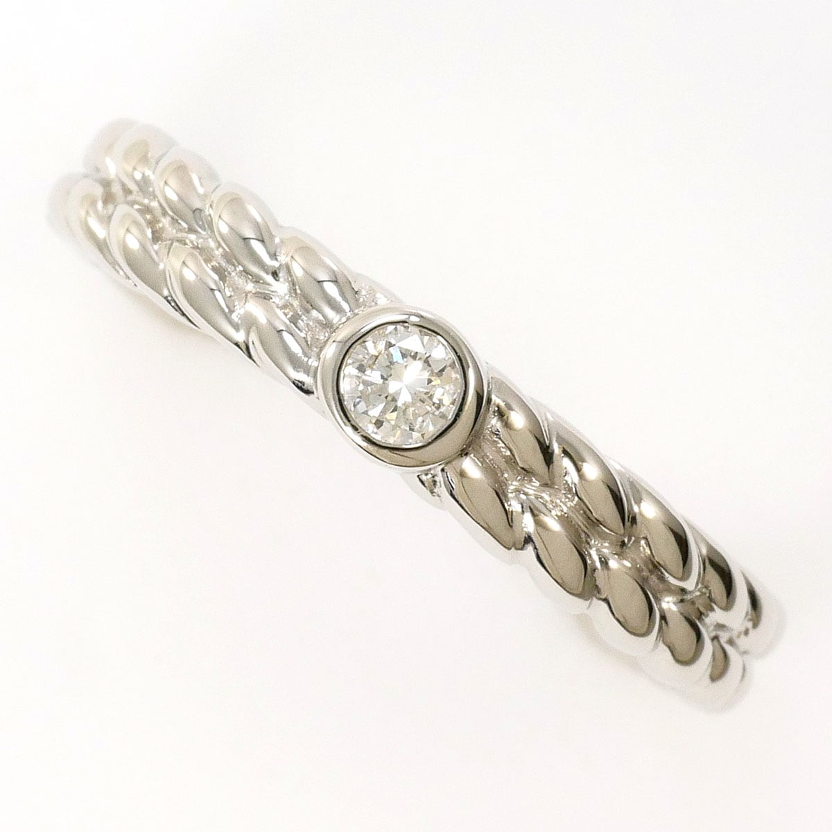 PT900 プラチナ リング・指輪 10号 ダイヤモンド（ct刻印なし） 総重量約4.0g 中古