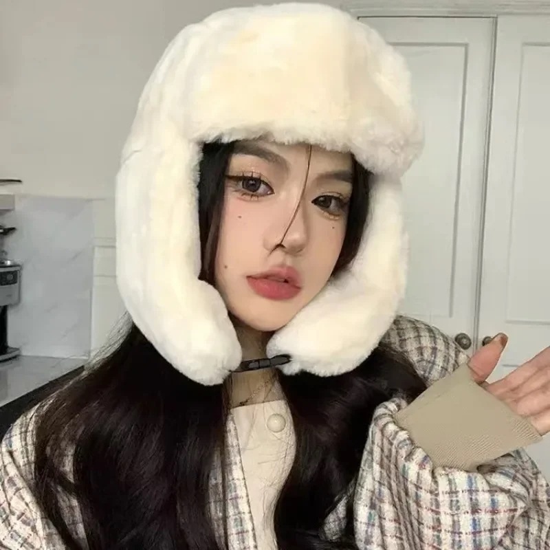 韓国の厚くてかわいいサイクリング,防風性のある綿のボンバーキャップ,防風性のあるキャップ