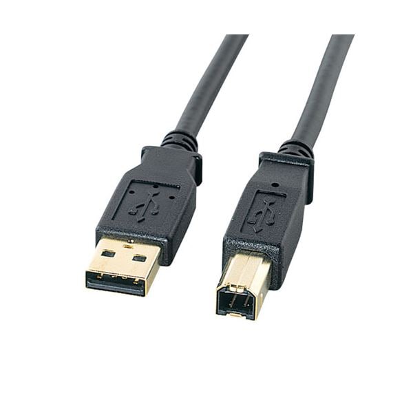 (5個セット) サンワサプライ USB2.0ケーブル 1m 金コネクタ KU20-1BKHK2X5