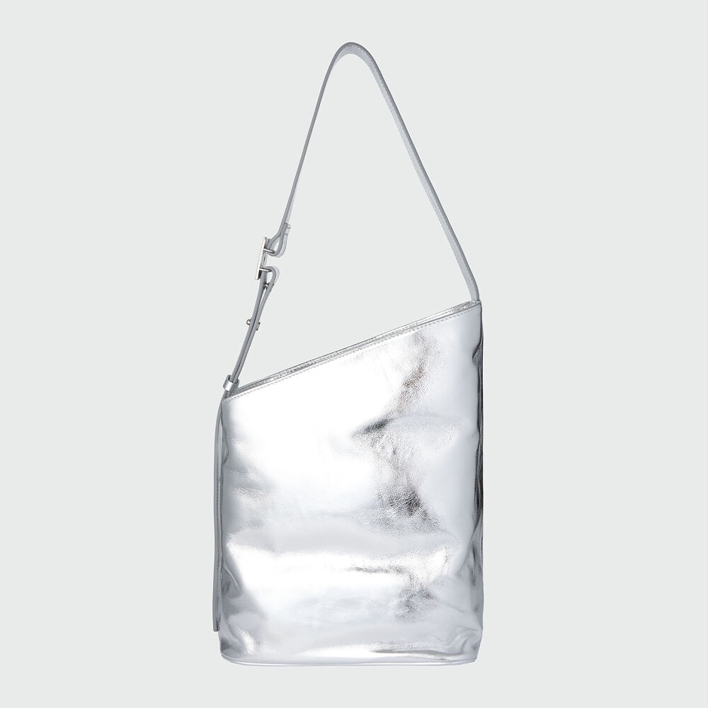 インク HALOG アシンメトリックショルダーバッグ-シルバー