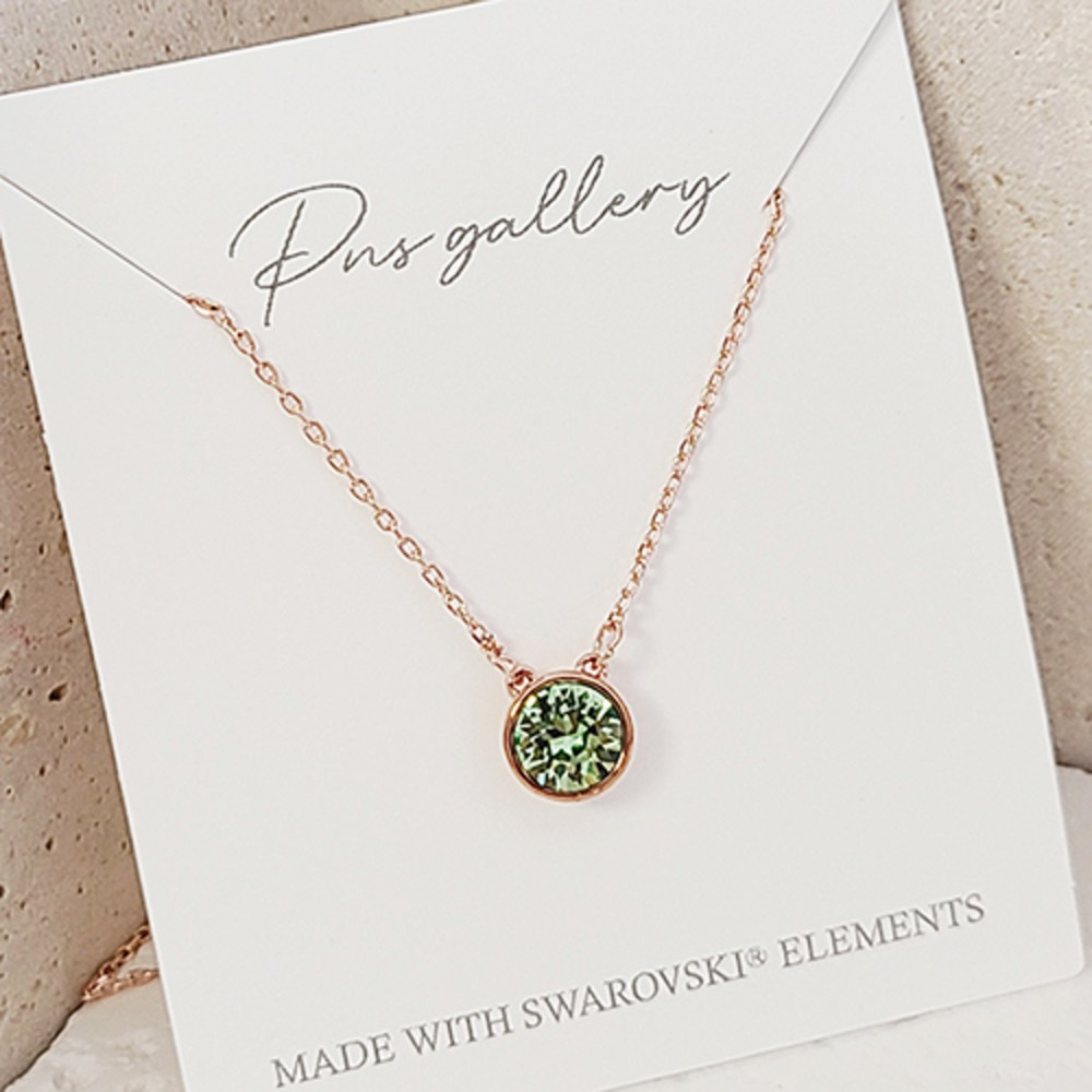 ピエンエスギャラリースワロフスキーパーティーナピンゴル誕生石ネックレスN062