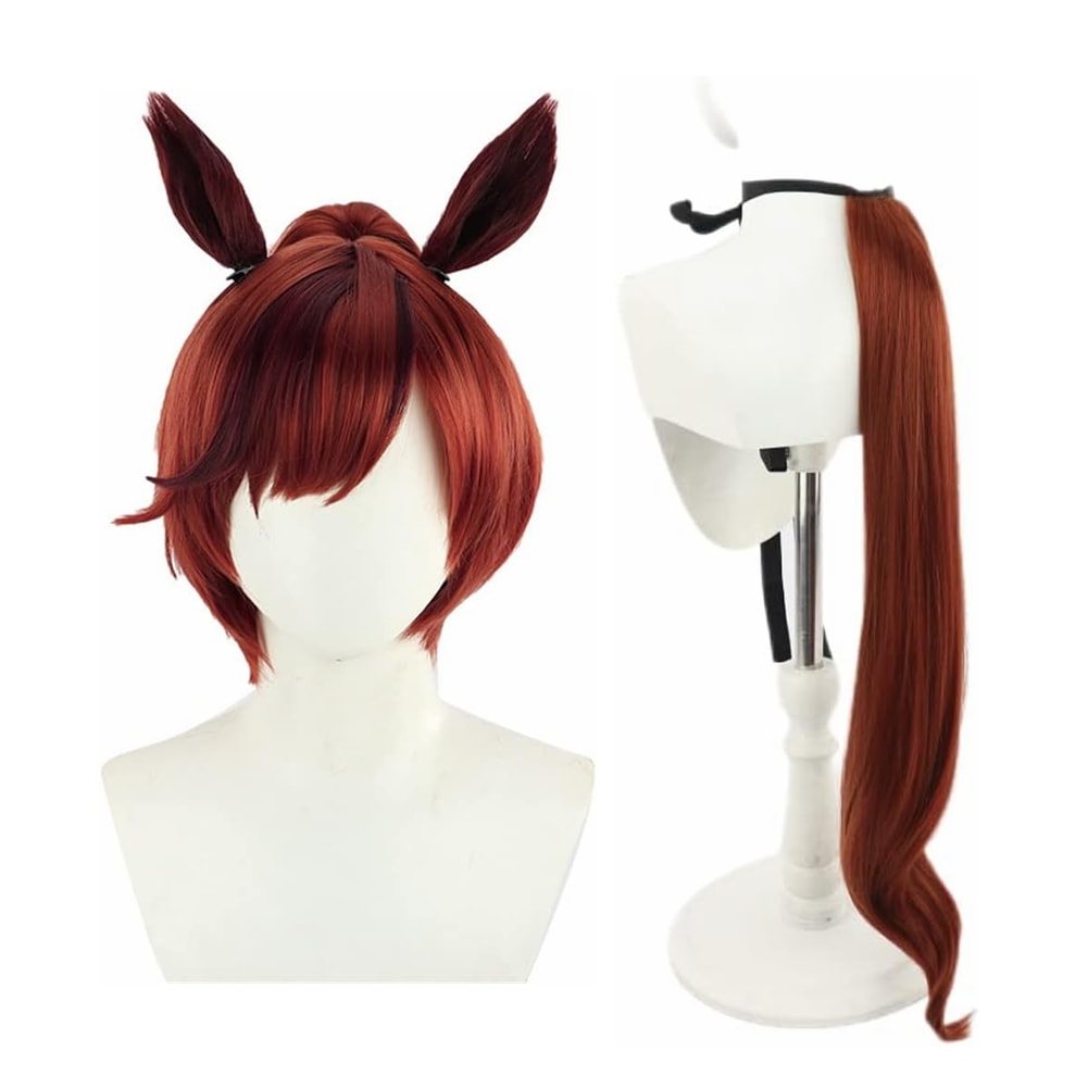 コスプレウィッグ ナイスネイチャ コスプレ 耳付き 尻尾付き かつら カツラ 耐熱 演出服 アニメ 祭り ハロウィン クリスマス 学園祭 文化祭かつら