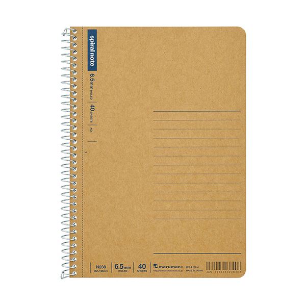 (まとめ)マルマン スパイラルノート ベーシックB6 6.5mm罫 22行 40枚 N238 1セット(10冊)(×5セット)