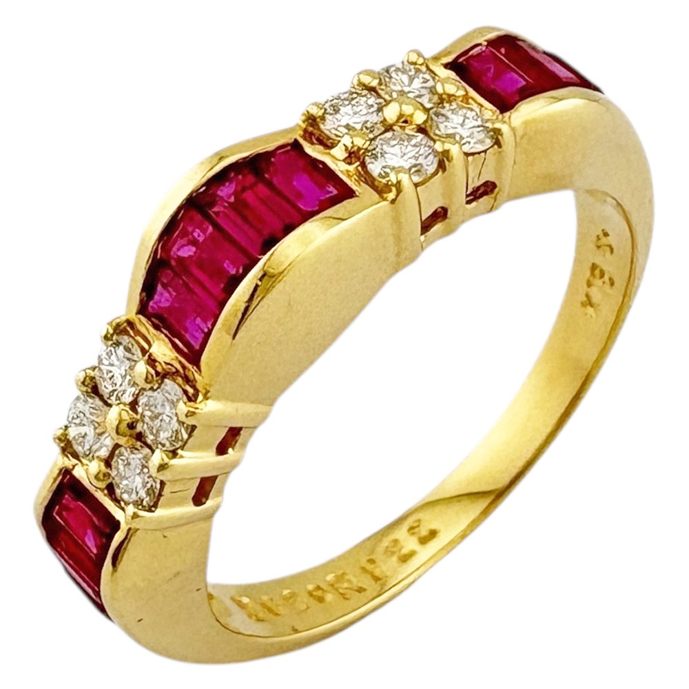 ミキモト リング 指輪 11.5号 18金 K18イエローゴールド ルビー MIKIMOTO 中古 美品