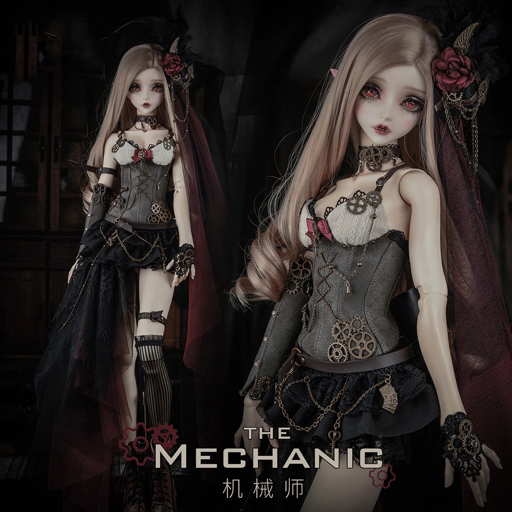 BJDドール用衣装セット 洋服 9点『女機械師』Mechanic SD/MSD/オーダーサイズ人形用