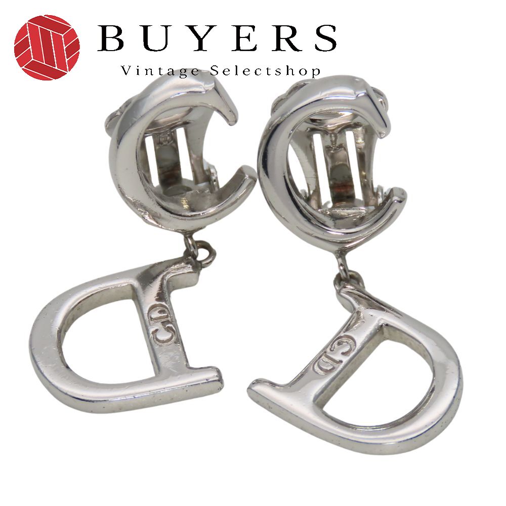 中古 イヤリング スウィング メタル シルバー CDロゴ アクセサリー メッキ レディース 女性