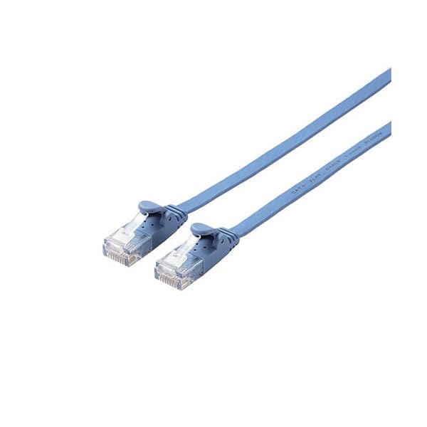 (5個セット)エレコム LANケーブル/CAT6/フラット/10m/ブルー LD-GF2/BU10X5