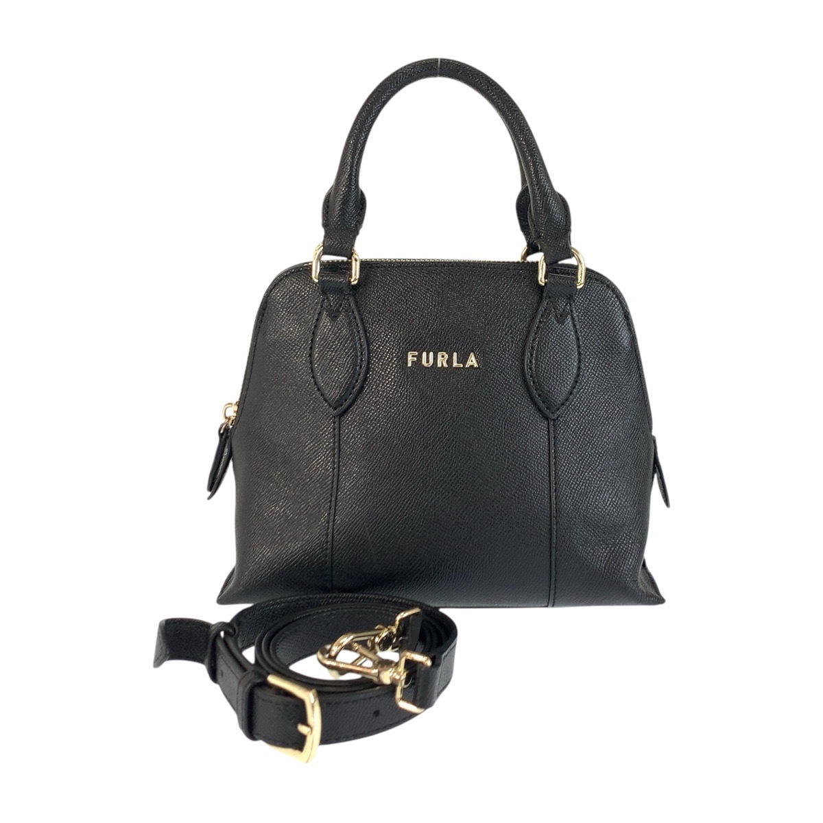 美品 ブラック 黒 ゴールド金具 レザー 149538 ハンドバッグ ショルダーバッグ 2way レディース 600671