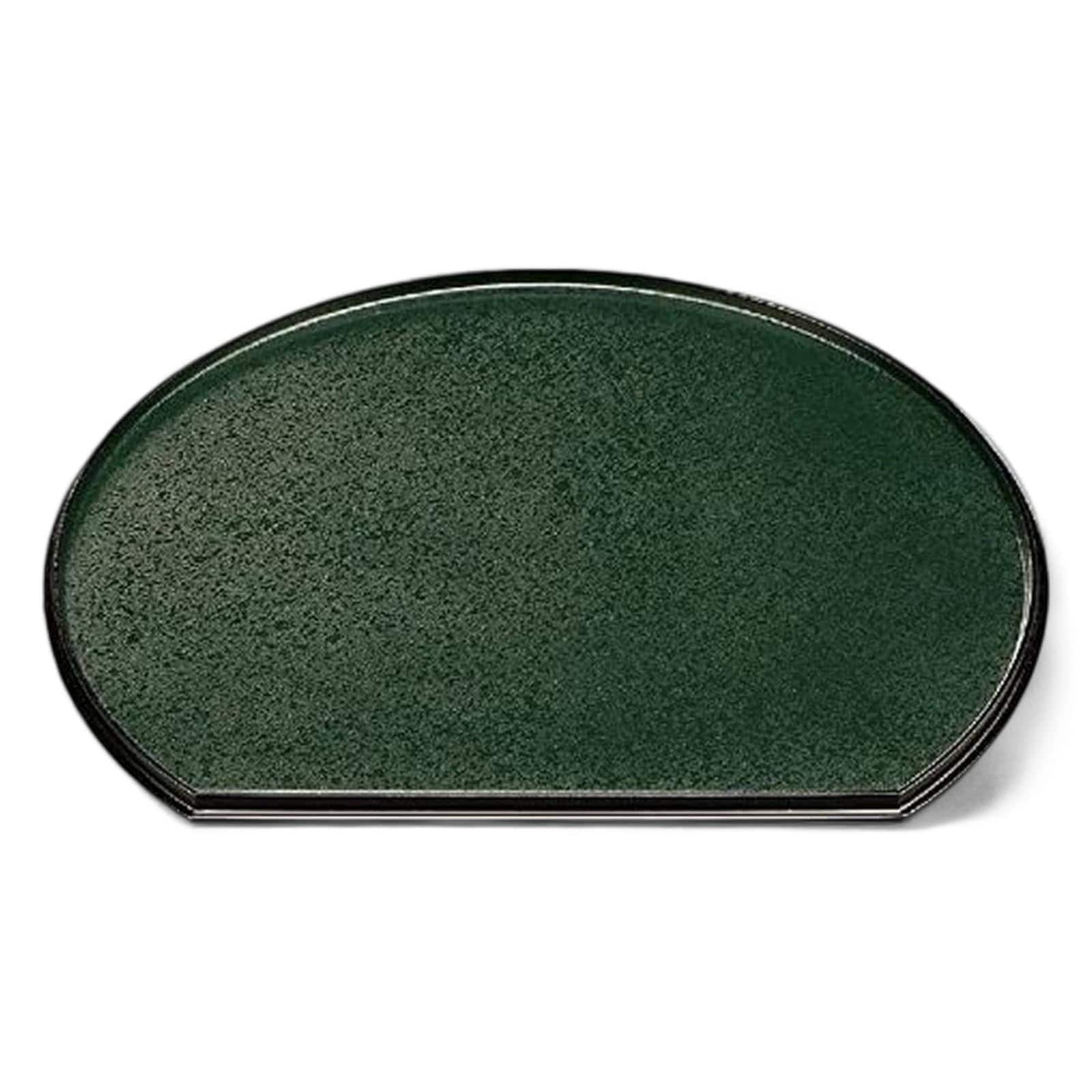 J-kitchens お盆 尺5 半月両面 トレー （ 盆 トレイ おぼん ） グリーン 乾漆クリアータタキ／ 朱 レッド渕 黒 ブラック 44cm 漆器 （ ABS 樹脂 ） 日本製