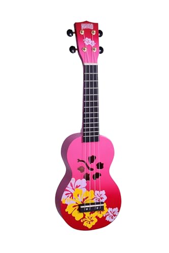 ソプラノ UKULELE デザイナーシリーズ ハイビスカス MD1 HB レッド バースト
