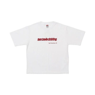 BEN DAVIS スラントロゴワッペン付きクロップTシャツ ホワイト 25580071 448387