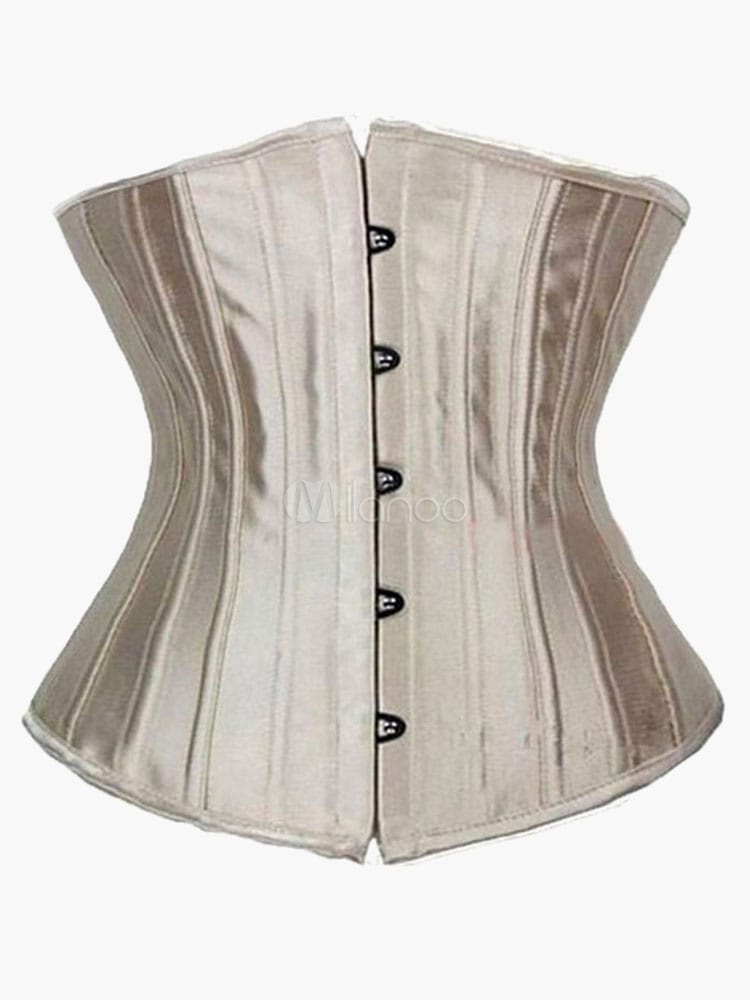 ソリッドカラーヴィンテージポリエステルコルセット