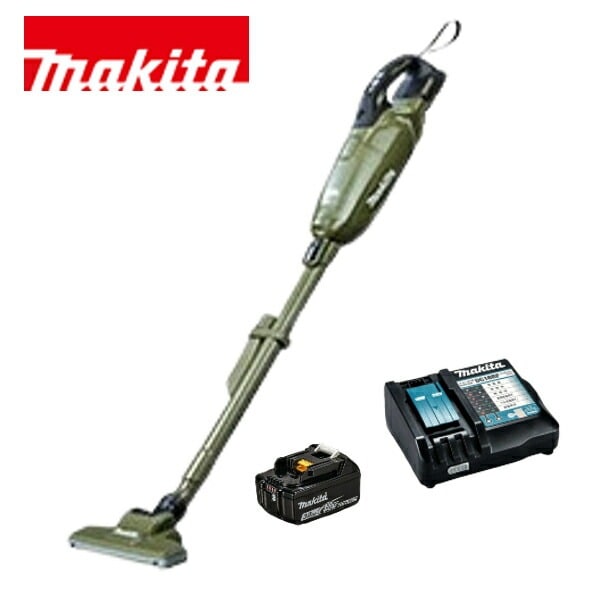 当店だけ！バッテリー充電器も1年保証! マキタ オリーブ CL285FDRFO コードレス掃除機 18V 紙パック式 CL285FDZO + バッテリーBL1830B + 急速充電器DC18RF 充電