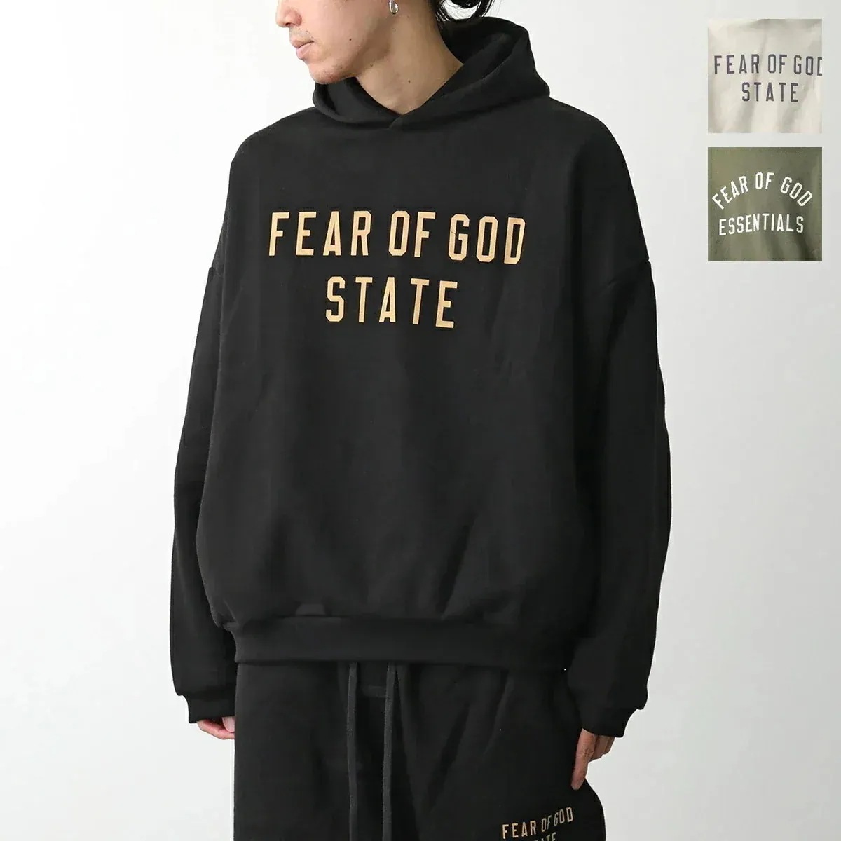 FEAR OF GOD ESSENTIALS フィアオブゴッドエッセンシャルズ フーディ 192BT2462 メンズ フリース 裏起毛 ロゴ カラー3色