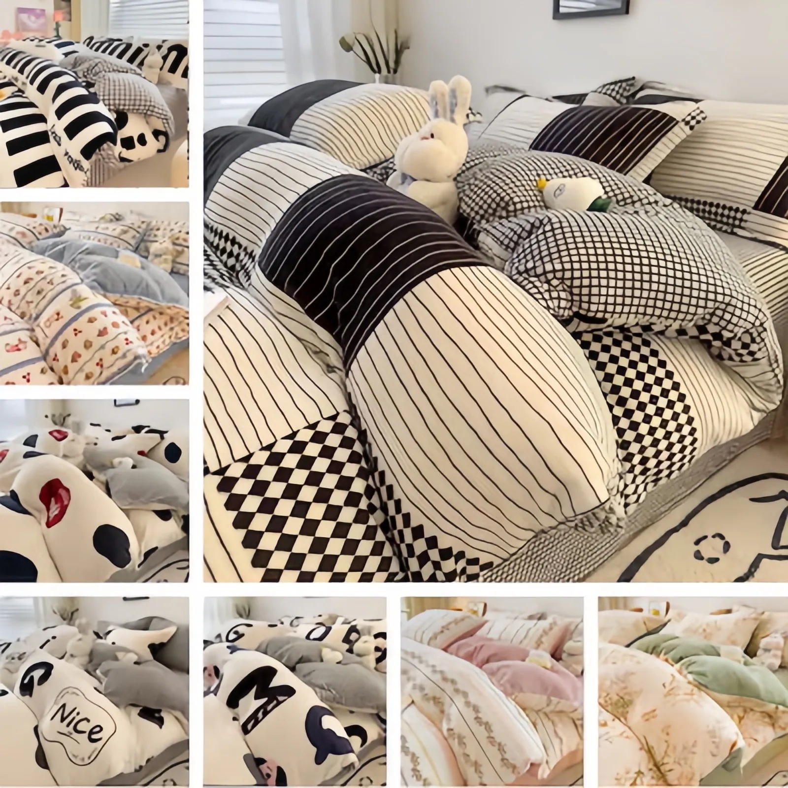 ミルクベットの4点セット 韓国ファッション 布団カバー 3/4点セット 掛け布団カバー 布団カバーシングル ダブル 敷布団カバー子供用 大人用 可爱 しまむら-布団カバー あったか 防臭 洗える