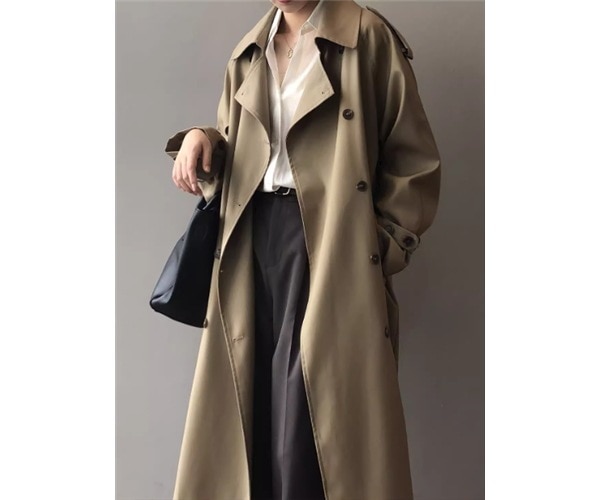 レディース コート アウター 上着 トレンチ ロング 長袖 ラグラン 襟付き スーツカラー ベルト ポケット 異国風 ボタン 大人可愛い きれいめ シンプル 上品 おしゃれ かっこいい レトロ 10,169円