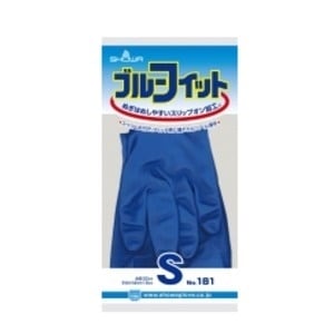 （まとめ）ショーワグローブ ゴム手袋ブルーフィット Sサイズ 181[x30セット]