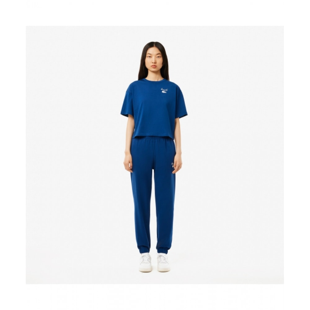 LACOSTE レディースグラフィックポイントベーシックスウェットパンツ [ライトブルー]