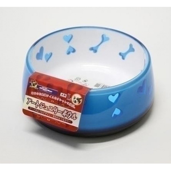 ドギーマン 犬用食器 アートジュエリーボウル L 中型犬用 ブルー