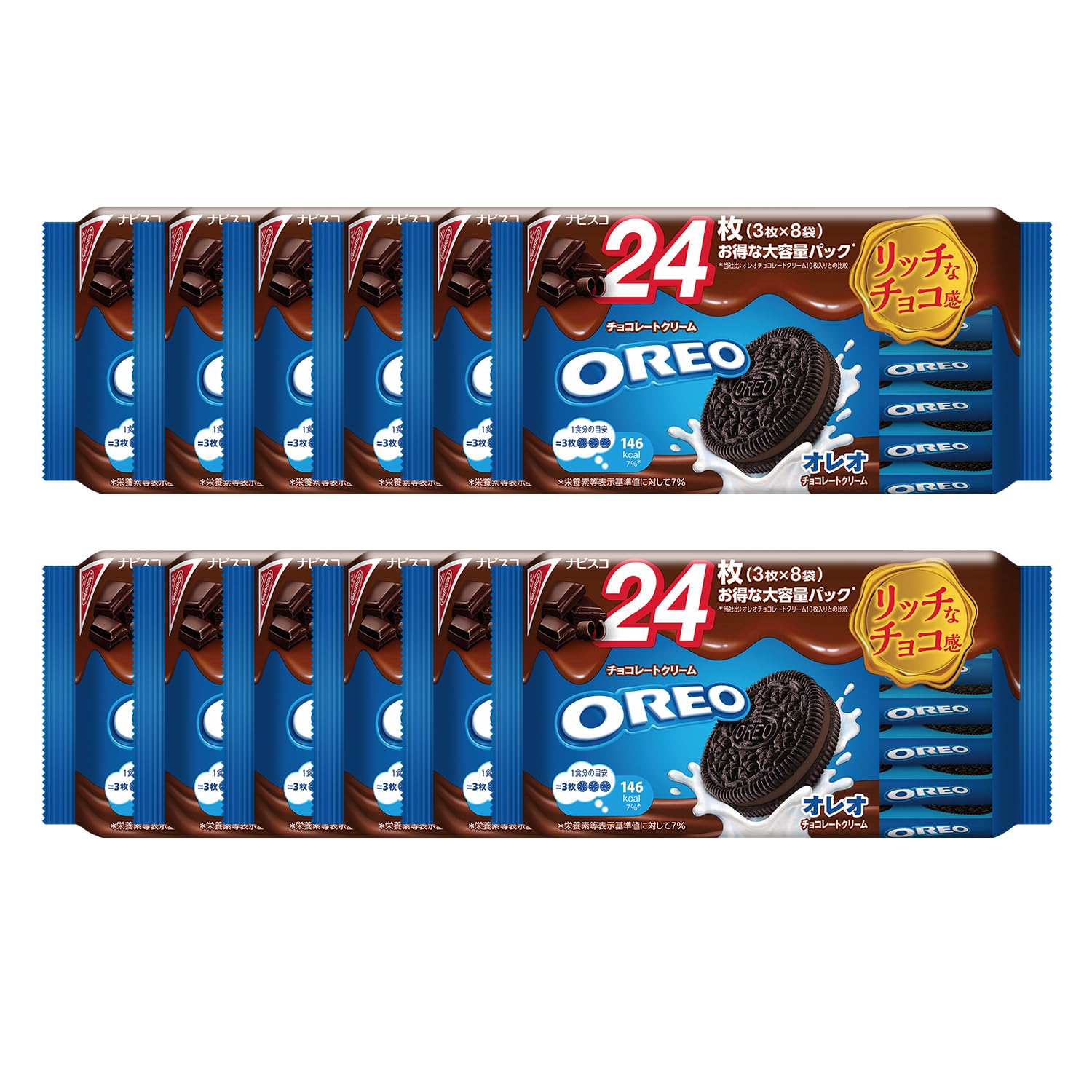 モンデリ―ズ オレオ ファミリーパック チョコレートクリーム 24枚×12個