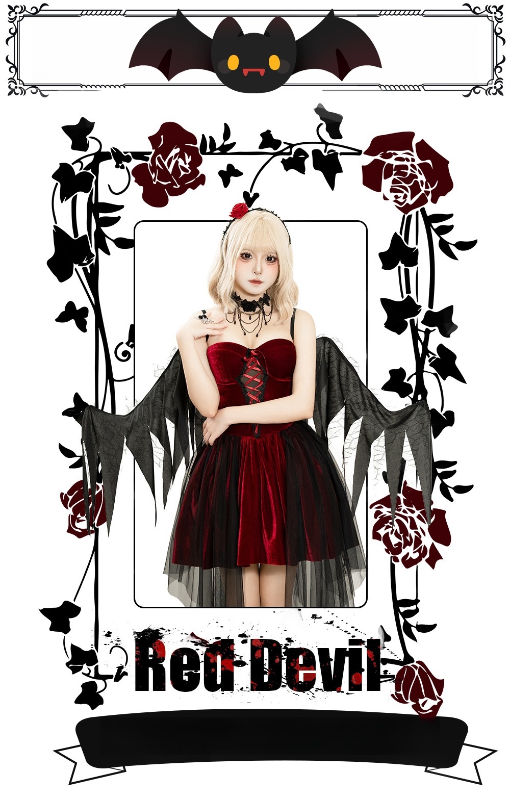 4点セット ハロウィン 仮装 大人 女性 天使 悪魔 魔女 デビル コスプレ ジュニア レディース ハロウィーン衣装 赤色 黒 キャミ ワンピース セクシー 可愛い 変装 つばさ 首飾り 髪飾り