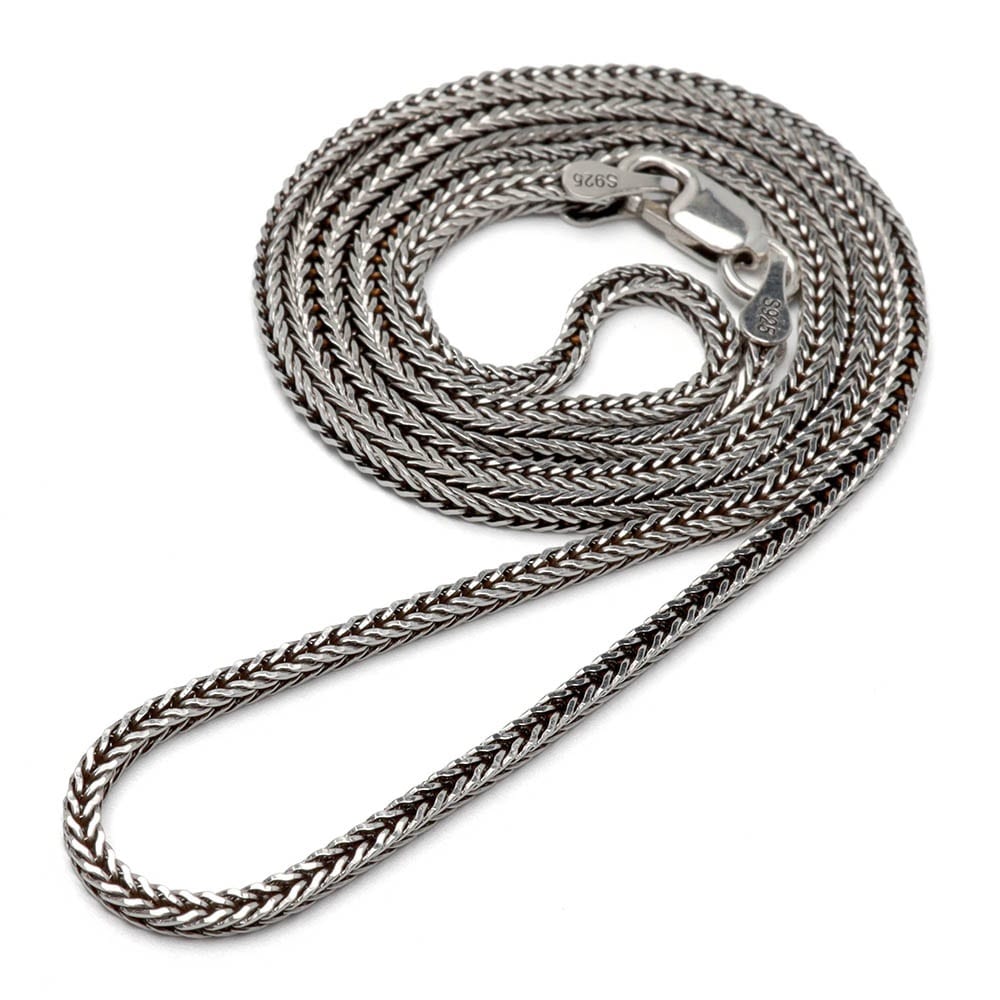 925 フォックステールチェーンネックレス 幅1mm [cs051-1mm]